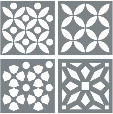 China Flexible Reusable Plastic PET/PP Morrocan Tile Non-Toxic Stencil Set for Flooring, Tile Painting Stencils for sale