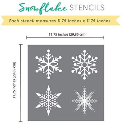 China Large PET Snowflake Stencil Christmas Stencils for Decorating Windows, Walls Reusable Snowflake Stencils for sale