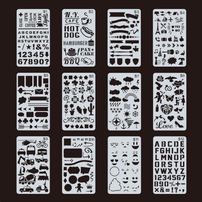 China Hot Selling Plastic PET Amazon Plastic Drawing Stencils Set, Diary/Scrapbook/Diary Stencil Decorating PP Stencil for sale