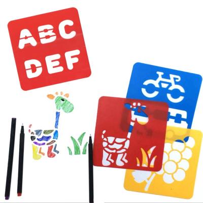 China Plastic 0.5mm PP Plastic Colorful Stencil Templates For Kids for sale