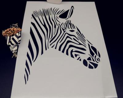 China PP/PET Zebra Shape Plastic Wall Art Stencils Drawing and Painting Stencils for Home Decoration for sale