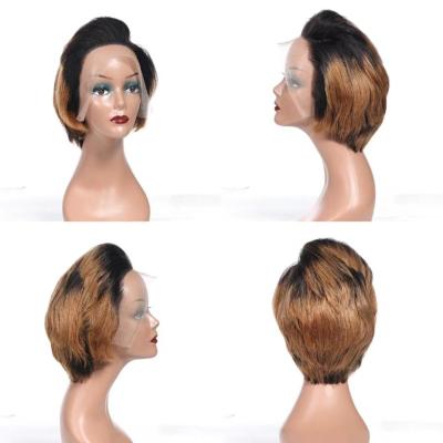 China Can Be Dyed Any Color And Ironed Wholesale Cheap 100% Virgin Hair Lace Bob Style Wigs Pixie Cut Short Front Wig For Black Women for sale