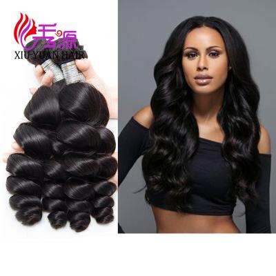 China Loose Wave No Cuticles Malaysian Unprocessed Full Loose Wave Virgin Hair Weave Shedding Bundles for sale