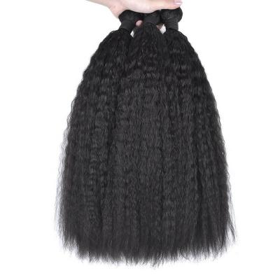 China Yaki xiuyuanhair Virgin Brazilian Silky Straight Afro Kinky Curly Wigs Straight Hair Kinky Straight Hair for sale