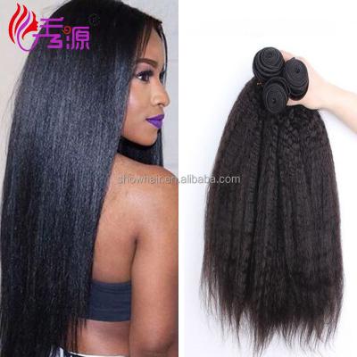 China Yaki Raw Unprocessed Virgin Peruvian Hair Weave Bundles Yaki Afro Hair Curly Straight Hair for sale