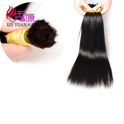 China Can be dyed any color and ironed Factory price 100% virgin remy brazilian bulk hair extensions without weft for sale