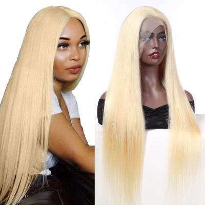 China Antimi Human Hair Wholesale 26inch Straight Blonde Hair 613 Wigs Lace Front Wigs, Free Part 13X4 Swiss Lace Straight Hair Blonde 613# for sale