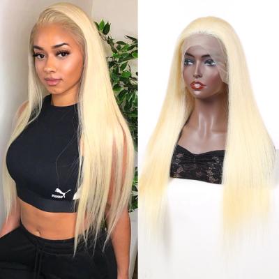 China Antimi Wig 13x4 Piece Straight Hair Wig #613 Blonde Free Blonde Peruca Headband Wholesale Real Blonde Straight Virgin Hair for sale