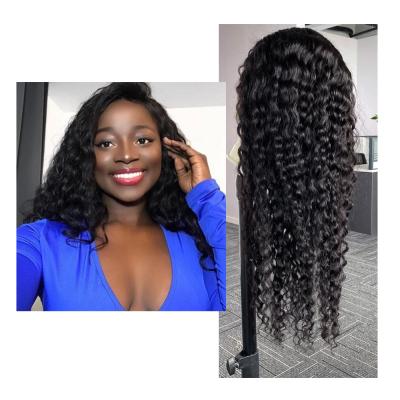 China Deep Wave 26 Inches Brazilian Remy Human Hair Lace Front Wig Deep Wave Human Hair Wigs Wholesale For Black Women Wigs For Male for sale