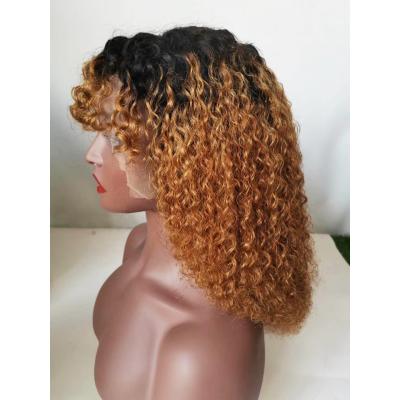 China High Quality HD Ombre 1B Free 27 Piece Jerry Curl Human Hair Wigs 13X4 Lace Front Wigs Brazilian Antimi Wigs For Black Women for sale