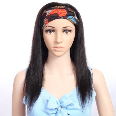 China Straight Hair Antimi Hair Vendors Wholesale 20 Inch 150 180 250 Density Straight Headband Wig Raw Virgin Hair Wigs For Black Woman for sale