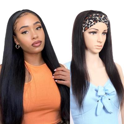 China Wholesale Hair Product Antimi Straight Hair 22 Inch Straight Wig 150 Headband 180 250 Density Brazilian Virgin Hair Wigs For Black Women for sale