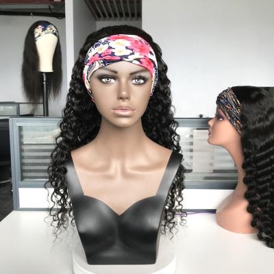 China Human Natural Water Wave Color Headband Wigs Virgin Hair Vendors Suppliers 100% Water Wave Antimi Hair Wig For Black Woman for sale