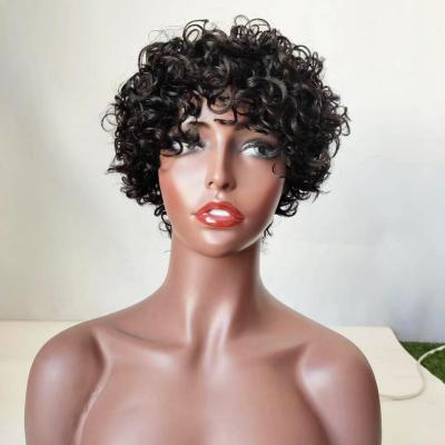 China Antimi Natural Straight Hair Wholesale Hair Hair Products None Lace Making Machine Short Wigs For African American Pixie Cut Hair Wig for sale