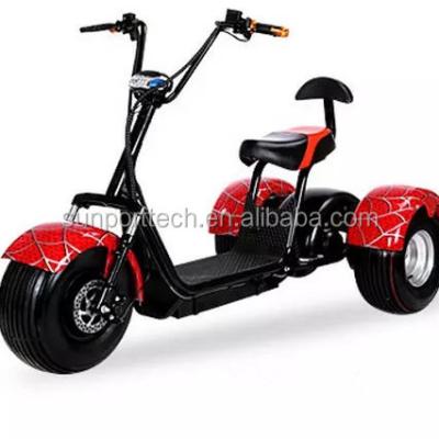 China Three Speed ​​Sunport Electric Tricycle Scooter 1000W 60V 3 Speed ​​Citycoco Popular Fat Tire Electric Scooter for sale