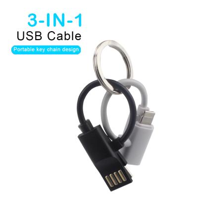 China Short cable except promotional fast charging gift in stock 3 in 1 type c usb magnetic charging cable micro usb phone accessories magnetic fast charging cable for sale