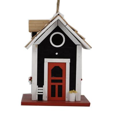 China Sustainable Wooden Bird Feeder Wooden Hanging Bird House Suit For All Seasons for sale