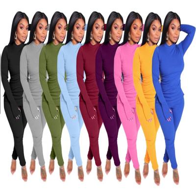 China Wholesale QUICK DRY Fashion Sports Solid Color Stand Collar Women's Casual Jogger Two Piece Sets for sale