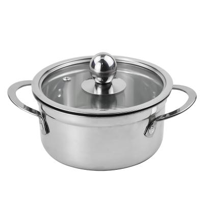 China Viable Stainless Steel Kitchen Cookware Induction Cooker Soup Milk Caboche Sauce Pot With Glass Corver for sale