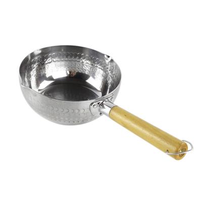 China Sustainable Japanese style cookware soup sauce pan restaurant cooking pot aluminum with wooden handle for sale