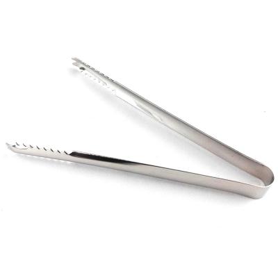 China Viable Japanese Style Stainless Steel Kitchen Food Bread Ice Clamp Tongs for sale