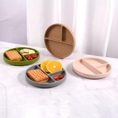 China Baby Eating Time Toddler High Quality Divided Dish Set Viable Baby Dinner Silicone Suction Dish Customized Dish Feeding Dish for sale