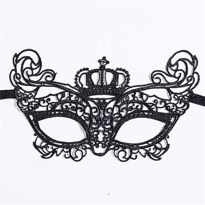 China Sexy Black Ball Prom Masquerade Party Women Eye Fun Women Lace Venetian Halloween Costumes Party Masks Headwear for sale