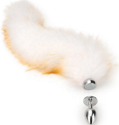 China Soft anal anal tail butt plug cosplay raccoon fox cat toy but kawaii soft adult rabbit fox tail sex plug real for sale