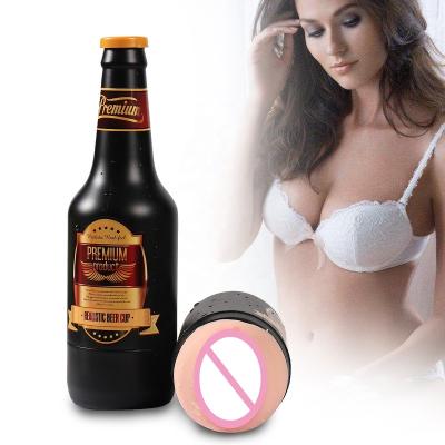 China TPR Adult Sex Toys Masturbator Suction Cup Beer Bottle Male Masturbation Cup For Male for sale