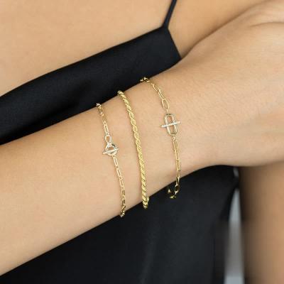 China Advance Fashion Bracelet Design Ins Style Jewelry S925 Sterling Silver Disc Circle Short 18k Gold Bracelet Set Ladies for sale