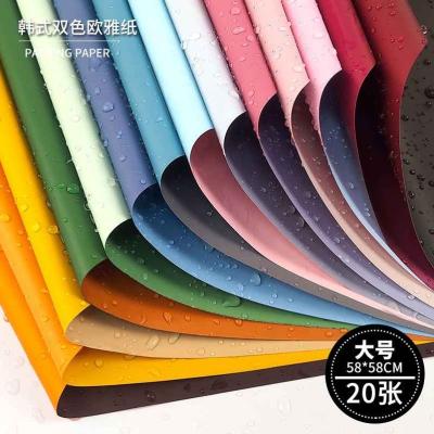 China Waterproof Flower Wrapping High Quality Hot Selling Plastic Papersheet Double Sided 2 Tone Matte Flower Wrapping Paper for sale