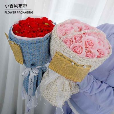 China 2022 new handmade small fragrant fabric belt decorative large size flower wrapping paper flower wrapping paper for sale