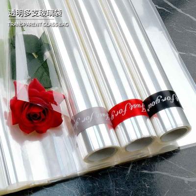 China 100% Waterproof Transparent Flower Cellophane Packaging Frame Design Waterproof Latest Design for sale