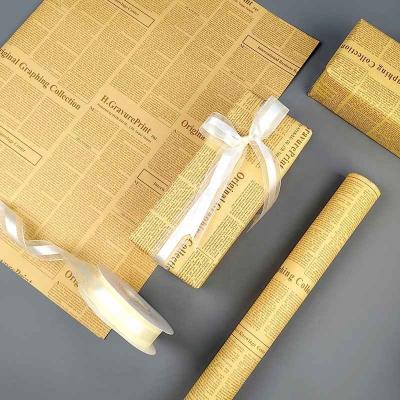 China Recycled Materials Color Letter Newspaper Flower Wrapping Paper Flower Design High Quality Gift Wrapping Paper The Latest for sale