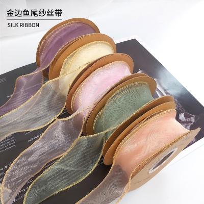 China Handmade dream Phnom Penh yarn ribbon bouquet wrap cake decoration ribbon florist flower fishtail wrapping materials for sale