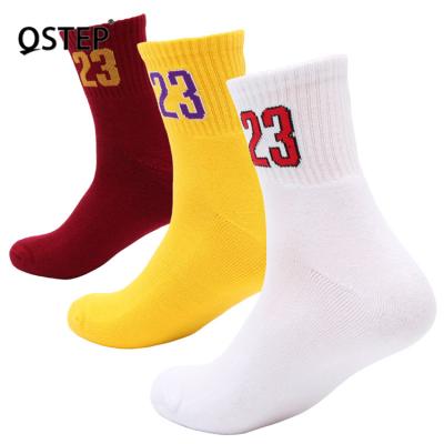 China New Design Antibacterial Basketball 23 Legend Cotton Sports Socks Sweat Absorbent Non-Slip Shock Absorbent Terry Socks for sale