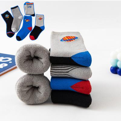 China Autumn and winter circle cartoon tube medium children's QUICK DRY socks combed thick warm cotton children's socks for sale