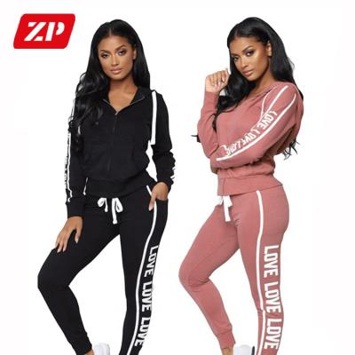 China Breathable 2021 New Stylish Tracksuit Sweatshirt And Jogging Sweatsuit 2 Piece Set Women Casual Tracksuits for sale