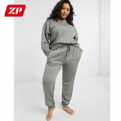 China Breathable jogger uniform sets plus size plus size pants jogger two piece tracksuit sets women jogger plus size sets for sale