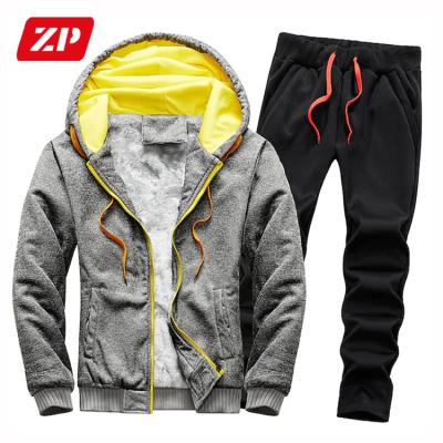 China New Winter Breathable Casual Hoodie Set Long Sleeve Zipper Jacket Suit Tracksuits Male Coats Suits Mens Clothing Tracksuits for sale