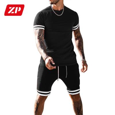 China Viable Summer Sportswear Shirt And Logo Shorts Set For Men's Cotton Running Custom Made Men's Short Set for sale