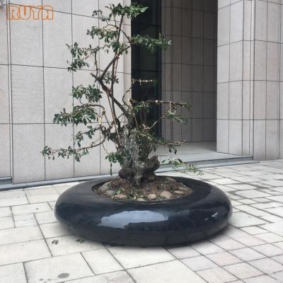 China Modern RUYA Customized Fiberglass Pots For Planting Outdoor Public Trees Area Decoration Planters With Seat Diameter 2.5M for sale