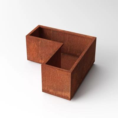 China CLASSIC Right Angle Garden Planting Corten Wall Corner Flower Planter Box for sale