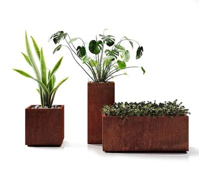 China CLASSIC any custom size outdoor modular rusty square corten steel planter box for sale