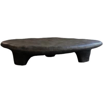 China Modern White Black Fiberglass Furniture Low Cobblestone Table For Design For Living Room for sale