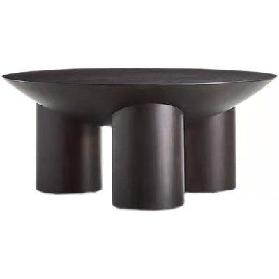 China Modern Luxury Coffee Table Modern Home Interior Low Fiberglass Table Designs Decor For Living Room D100xH42cm for sale