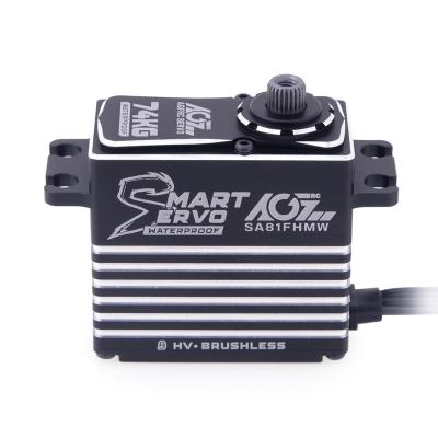 China AGFrc SA81FHMW 74KG RC Winch Large RC Hobby Torque 4-Pole BLS IP67 Steady & Smart Servo wp Motor for sale