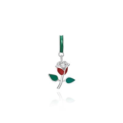 China 2021 Latest CLASSIC 925 Sterling Silver Enamel Flower Charm for Jewelry Making Bracelet Necklace for sale