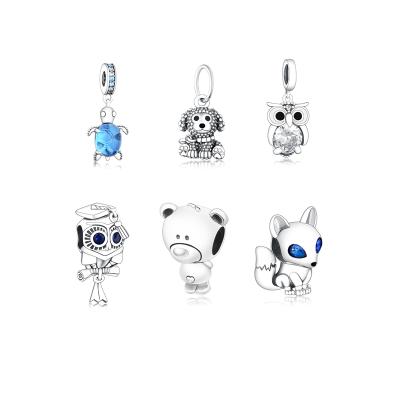 China CLASSIC Wholesale Animal Series 925 Sterling Silver Owl Beads Charms for Bracelet Necklace Jewelry Making for sale