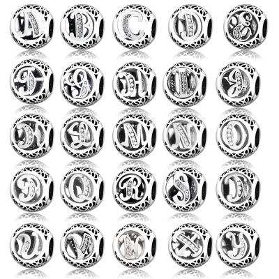 China Fit Original CLASSIC Charms Bead Bracelet Alphabet Letter 925 Sterling Silver Letter Charms For Jewelry Making for sale